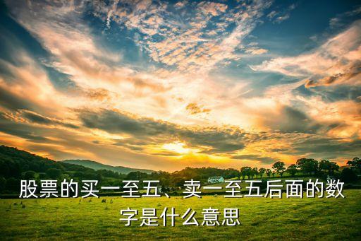  股票的買一至五、賣一至五后面的數(shù)字是什么意思