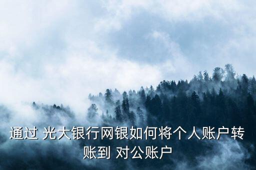 通過 光大銀行網銀如何將個人賬戶轉賬到 對公賬戶