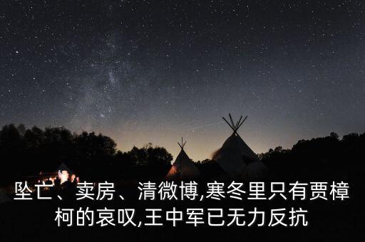 墜亡、賣房、清微博,寒冬里只有賈樟柯的哀嘆,王中軍已無力反抗