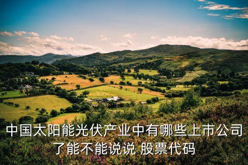 中國(guó)太陽(yáng)能光伏產(chǎn)業(yè)中有哪些上市公司了能不能說說 股票代碼
