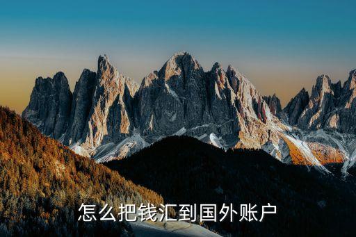 怎么把錢(qián)匯到國(guó)外賬戶(hù)