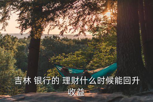  吉林 銀行的 理財(cái)什么時候能回升收益
