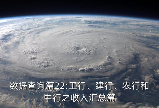 數(shù)據(jù)查詢篇22:工行、建行、農(nóng)行和中行之收入?yún)R總篇