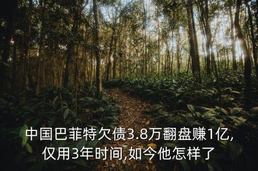 中國(guó)巴菲特欠債3.8萬翻盤賺1億,僅用3年時(shí)間,如今他怎樣了
