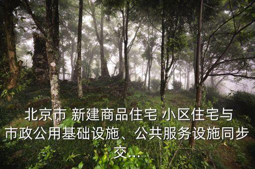  北京市 新建商品住宅 小區(qū)住宅與市政公用基礎(chǔ)設(shè)施、公共服務(wù)設(shè)施同步交...