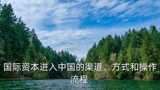 國(guó)際資本進(jìn)入中國(guó)的渠道、方式和操作流程