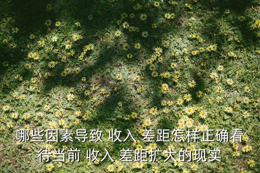 哪些因素導(dǎo)致 收入 差距怎樣正確看待當前 收入 差距擴大的現(xiàn)實