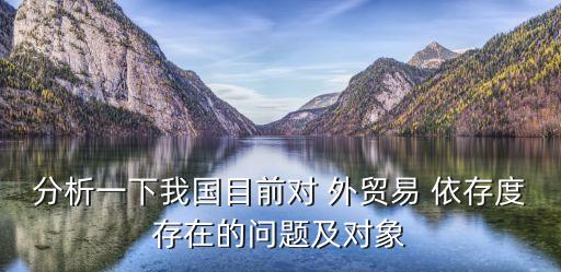 分析一下我國目前對 外貿易 依存度存在的問題及對象