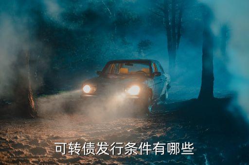 可轉債發(fā)行條件有哪些