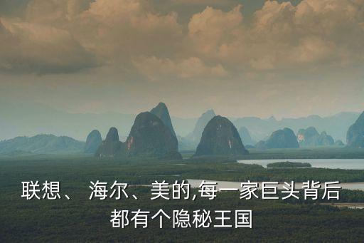 聯(lián)想、 海爾、美的,每一家巨頭背后都有個(gè)隱秘王國