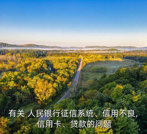 有關(guān) 人民銀行征信系統(tǒng)、信用不良, 信用卡、貸款的問題