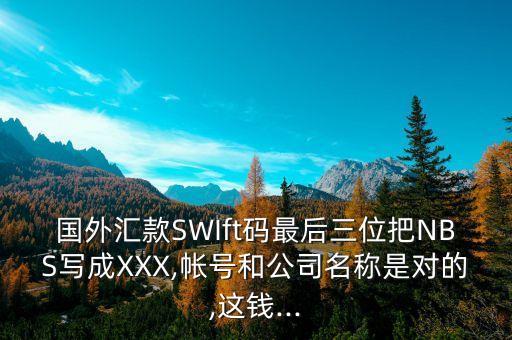 國(guó)外匯款SWIft碼最后三位把NBS寫(xiě)成XXX,帳號(hào)和公司名稱是對(duì)的,這錢(qián)...