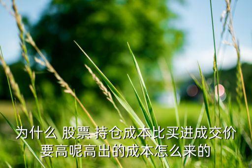 為什么 股票 持倉(cāng)成本比買(mǎi)進(jìn)成交價(jià)要高呢高出的成本怎么來(lái)的