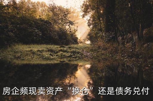 房企頻現(xiàn)賣資產(chǎn)“換倉(cāng)”還是債務(wù)兌付