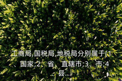工商局,國稅局,地稅局分別屬于(1、國家;2、省、直轄市;3、市;4、縣...