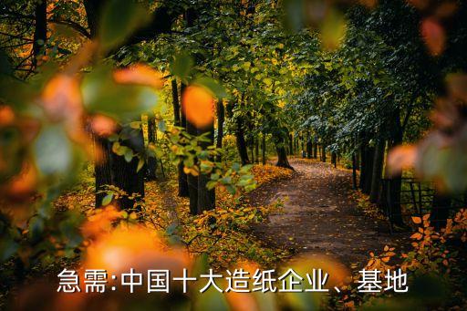 急需:中國(guó)十大造紙企業(yè)、基地