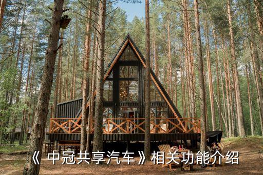 《 中冠共享汽車(chē)》相關(guān)功能介紹