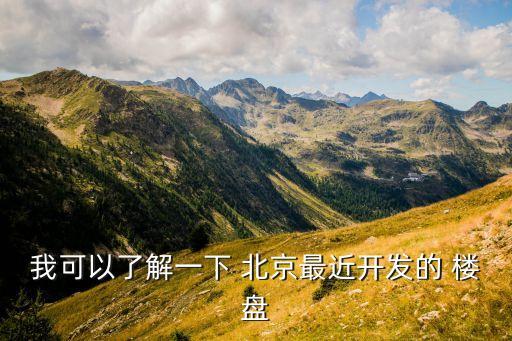 我可以了解一下 北京最近開(kāi)發(fā)的 樓盤(pán)
