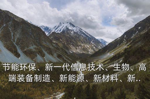 節(jié)能環(huán)保、新一代信息技術(shù)、生物、高端裝備制造、新能源、新材料、新...