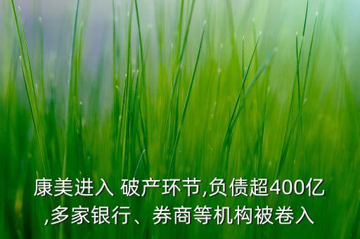 康美進(jìn)入 破產(chǎn)環(huán)節(jié),負(fù)債超400億,多家銀行、券商等機(jī)構(gòu)被卷入