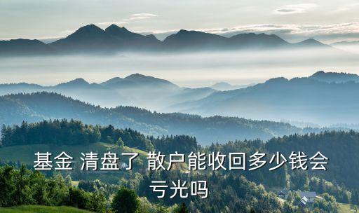  基金 清盤(pán)了 散戶能收回多少錢會(huì)虧光嗎
