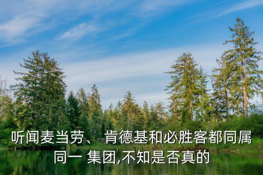 聽(tīng)聞麥當(dāng)勞、 肯德基和必勝客都同屬同一 集團(tuán),不知是否真的
