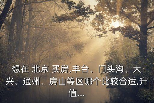 想在 北京 買房,豐臺(tái)、門(mén)頭溝、大興、通州、房山等區(qū)哪個(gè)比較合適,升值...