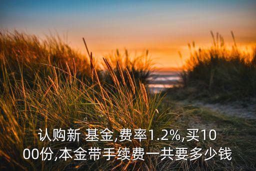 認(rèn)購新 基金,費(fèi)率1.2%,買1000份,本金帶手續(xù)費(fèi)一共要多少錢