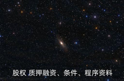  股權(quán) 質(zhì)押融資、條件、程序資料