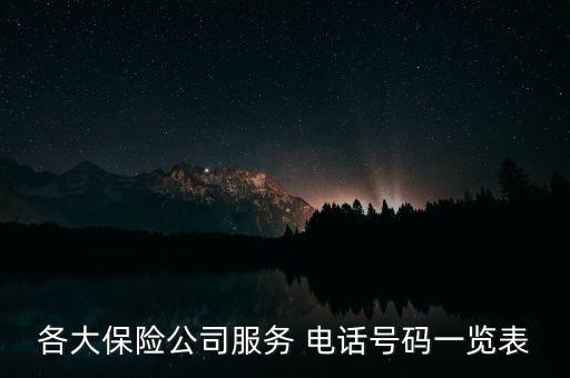 各大保險(xiǎn)公司服務(wù) 電話(huà)號(hào)碼一覽表