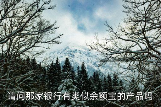 請問那家銀行有類似余額寶的產品嗎