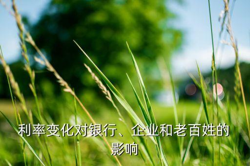  利率變化對(duì)銀行、企業(yè)和老百姓的 影響