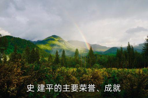 史 建平的主要榮譽(yù)、成就