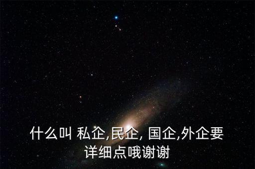 什么叫 私企,民企, 國企,外企要詳細(xì)點哦謝謝
