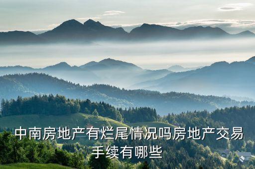  中南房地產有爛尾情況嗎房地產交易手續(xù)有哪些
