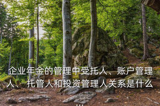  企業(yè)年金的管理中受托人、賬戶管理人、 托管人和投資管理人關系是什么...