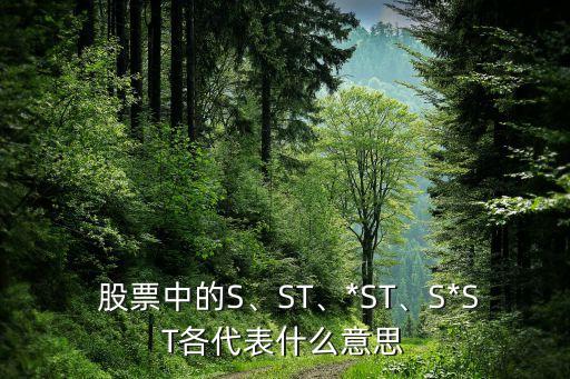  股票中的S、ST、*ST、S*ST各代表什么意思