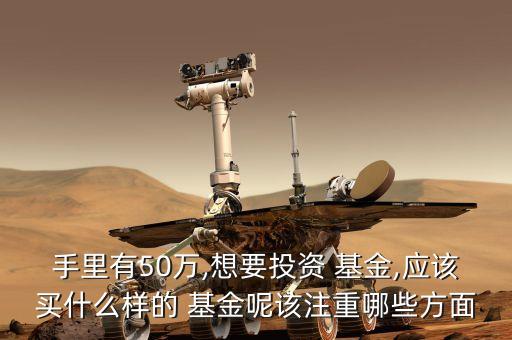 手里有50萬(wàn),想要投資 基金,應(yīng)該買(mǎi)什么樣的 基金呢該注重哪些方面